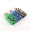 Connector and Terminal USB 3D Audio Adapter External Virtual 5.1 Channel Sound Card Microphone Headset - (Color:Green) view 4