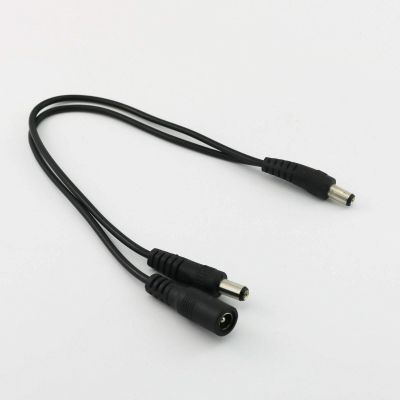 Connector and Terminal 1x CCTV DC Power 5.5 x 2.1mm 1 Male to Female and Male Adapter Y Cable 30cm/1ft