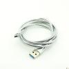 Connector and Terminal USB 2.0 A Male to Micro USB 5 pin Male Flexible Metal Cable for Android 3FT/1M - (Color:Sliver) view 1