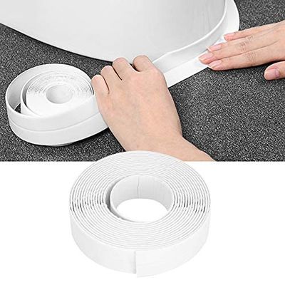 Caulk Tape, 22mm White Waterproof Self Adhesive Caulking Sealant Strip Stovetop Toilet Sticker Tape Floor Wall Edge Protector for Kitchen, Bathroom, Bathtub, Wall Floor