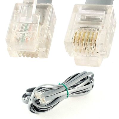 Connector and Terminal 5M 16.4ft RJ12 6P6C Modular Data Telephone Cable Cord for POS Cash Drawer