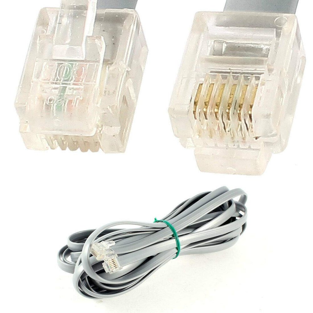 Connector and Terminal 5M 16.4ft RJ12 6P6C Modular Data Telephone Cable Cord for POS Cash Drawer