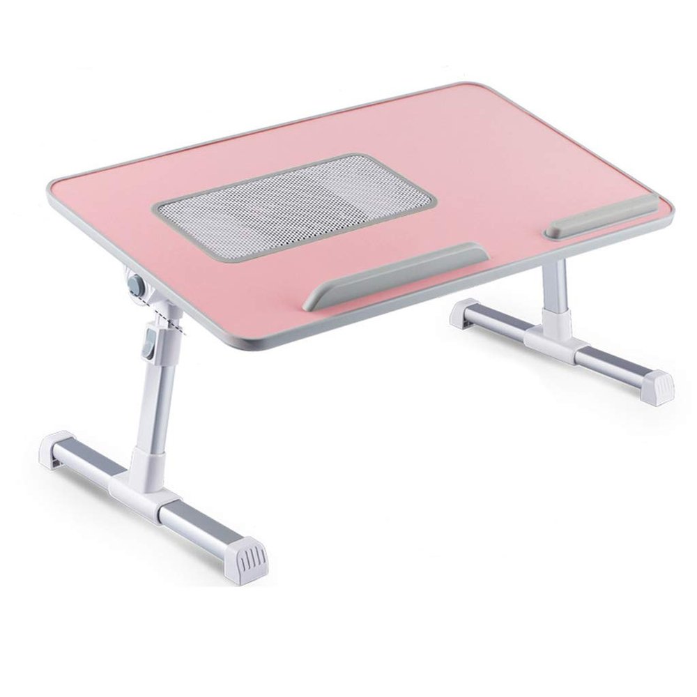Couch Table,Adjustable Laptop Stand for Bed and Sofa,Foldable Laptop Desk Stand for Lap, Apply to Office Standing Desk, Portable Breakfast Tray for Reading, Painting, Etc,Pink,603224.5cm