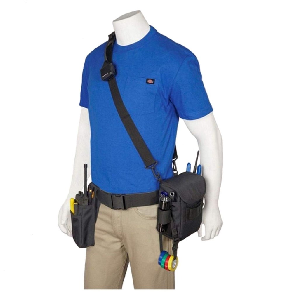 HOLSTERGUY RTP-401P Nylon Radio Shoulder Holster Tool Pouch Radio Strap Universal Adjustable Radio Pouch 12 Separate Pouches to Help Carry Essential Tools Plus a Two-Way Radio RTP-401P Made in USA