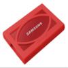 Alltravel External Solid State Drive Bumper Sleeve for Samsung T7, T7 Touch Portable SSD - 1TB, 2TB, 500GB - USB 3.2 External Solid State Drives, Super Strong Bumper Anti Shock, Shake and Drop (Red) view 3