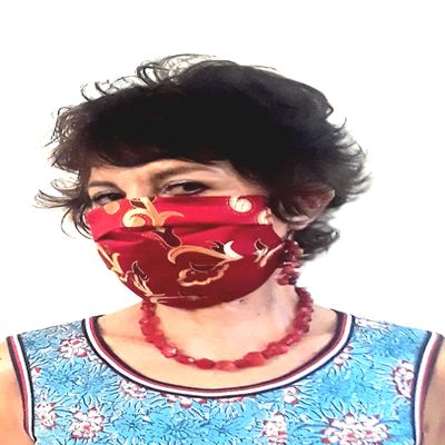 Brocade Face Masks for Special Occasions, Parties, Weddings, Nights Out - Pleated Two-Ply with Filter Pocket, Thin Ear Loops, 4 Sizes, 2 Filter Sheets, Made in USA, Write Your Size and Color in Address Line