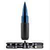 TRUE SPIKE 9 inch GUNMETAL BLUE TIP PENETRATOR FAT BULLET ANTENNA with ANTI-THEFT + COPPER COIL in Heavy Gauge CNC Machined Billet Aluminum Short Compatible with Nissan Frontier view 1
