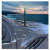 TRUE SPIKE 9 inch GUNMETAL BLUE TIP PENETRATOR FAT BULLET ANTENNA with ANTI-THEFT + COPPER COIL in Heavy Gauge CNC Machined Billet Aluminum Short Compatible with Nissan Frontier view 2