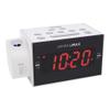 HANNLOMAX HX-109CR PLL FM Radio, Clock with Dual Alarm, Time Projection, 1.2 inches Red LED Display, USB Port for 1A Charging, Aux-in, AC Power Operation only, AC/DC Adaptor Included. (White) view 1