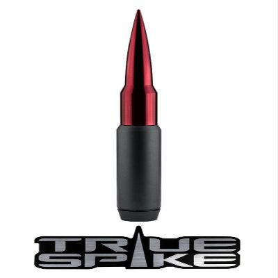 TRUE SPIKE 9 inch Gunmetal RED TIP PENETRATOR Fat Bullet Antenna with Anti-Theft + Copper Coil in Heavy Gauge CNC Machined Billet Aluminum Short Compatible with Nissan Titan