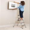 BIRDROCK HOME 3-Step Aluminum Step Ladder - Lightweight Foldable Stepladder with Wide Non-Slip Steps - Ideal for Kitchen, Pantry, Closets, and Home Office - Space-Saving Design - Indoor Use - Silver view 4
