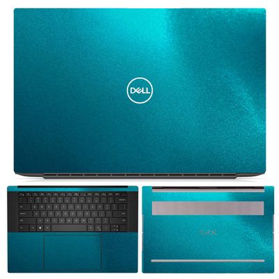 SopiGuard Skin for 2020 Dell XPS 15 Model 9500 Precision Edge-to-Edge Vinyl Sticker Top, Keyboard, Bottom 3 Panels Full Set (3M Gloss Teal)