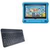 BoxWave Keyboard Compatible with Amazon Fire HD 8 Kids Edition (10th Gen 2020) - SlimKeys Bluetooth Keyboard, Portable Thin with Chiclet-Style Keys - Jet Black view 1