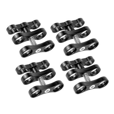 BGNing 1 Inch Underwater Diving Clamp Aluminium Standard Ball Clamp for Photography Diving Light Arm System Durable (4pcs Ball Clamp)