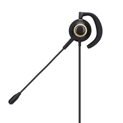 Bindpo Call Center Headset, RJ9 Crystal Head Earhook Cordless Phone Headset,Noise Cancelling Rear-Mounted Headphone with Microphone,for Telephone(Without adpter)