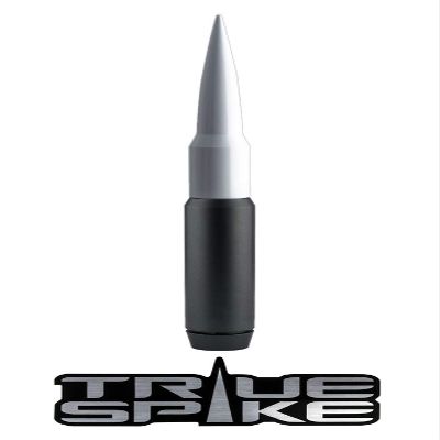 TRUE SPIKE 9 inch Gunmetal White TIP PENETRATOR Fat Bullet Antenna with Anti-Theft + Copper Coil Heavy Gauge Billet Aluminum Short Compatible with Harley Davidson Touring Models with Tour PAK (ONLY)
