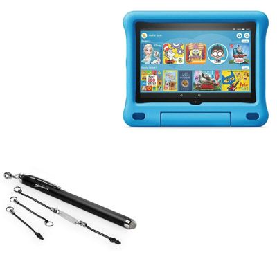 BoxWave Stylus Pen Compatible with Amazon Fire HD 8 Kids Edition (10th Gen 2020) - EverTouch Capacitive Stylus, Fiber Tip Capacitive Stylus Pen - Jet Black
