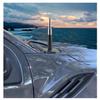 TRUE SPIKE 9 inch GUNMETAL SILVER TIP PENETRATOR FAT BULLET ANTENNA with ANTI-THEFT + COPPER COIL in Heavy Gauge CNC Machined Billet Aluminum Short Compatible with Nissan Frontier view 2