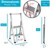 BIRDROCK HOME 2 Step Ladder | Folding Anti-Slip Step Stool, 250 lb Capacity | Lightweight, Slim & Sturdy Design for Household, Kitchen, Garage, Indoor & Outdoor Use | Collapsible, Portable, Heavy-Duty view 3