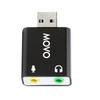 Movo USB-AC 3.5mm TRS Microphone to USB 2.0 Stereo Audio External Sound Card Adapter for PC and Mac. USB Sound Card Adapter for Computer or Laptop Convert USB Input to 3.5mm TRS Headphone or Mic Jack view 1