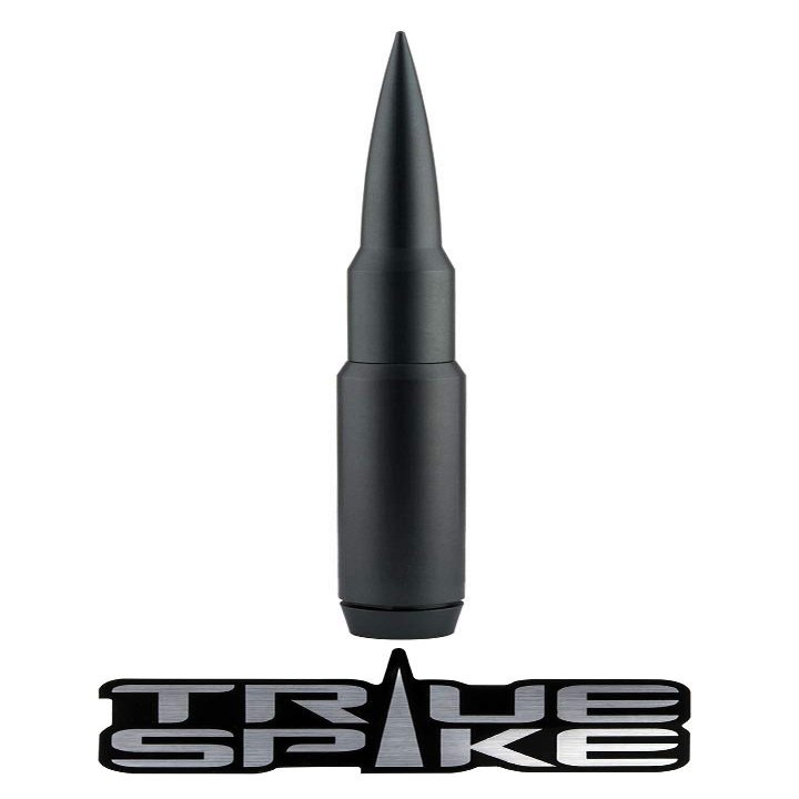 TRUE SPIKE 9 inch GUNMETAL PENETRATOR FAT BULLET ANTENNA with ANTI-THEFT + COPPER COIL in Heavy Gauge CNC Machined Billet Aluminum Short Compatible with CHEVY SILVERADO 1500 2500 3500