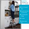 BIRDROCK HOME 2-Step Aluminum Step Ladder - Lightweight Foldable Stepladder with Wide Non-Slip Steps - Ideal for Kitchen, Pantry, Closets, and Home Office - Space-Saving Design - Indoor Use - Silver view 2