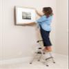 BIRDROCK HOME 2-Step Aluminum Step Ladder - Lightweight Foldable Stepladder with Wide Non-Slip Steps - Ideal for Kitchen, Pantry, Closets, and Home Office - Space-Saving Design - Indoor Use - Silver view 4