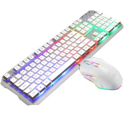 ARCH Wired Keyboard and Mouse Set Backlight Game Computer Desktop Mechanical Keyboard Notebook USB External for Windows, Computer Desktop PC Laptop (Color : White)