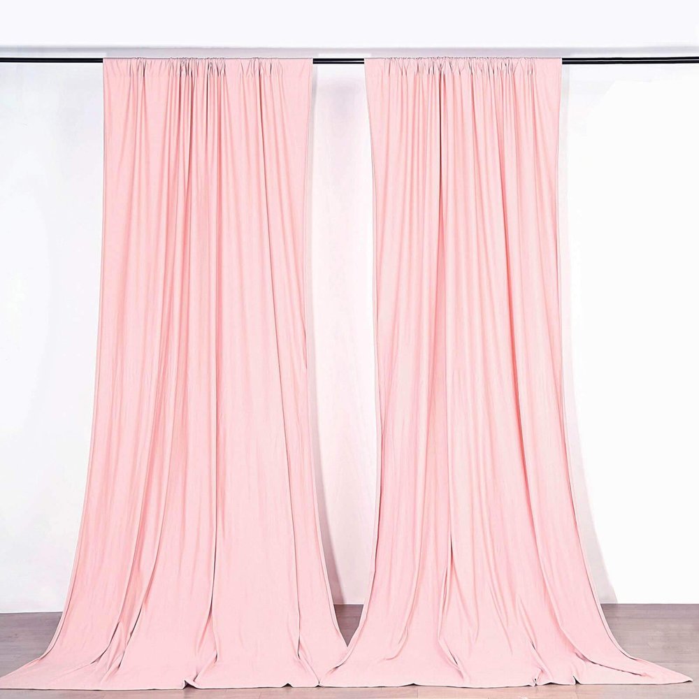 10 ft x 10 ft Rose Gold Polyester Photography Backdrop Drapes Curtains Panels - Wedding Decorations Home Party Reception Supplies