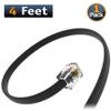 AmzDeals (1 Pack) 4 Feet Telephone Cord for Landline Phones RJ11 Cable, Pro Grade Phone Line Cord (4 ft, Black) Made in USA view 2