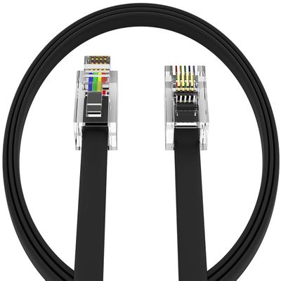 AmzPRO (1 Pack) 6 Feet Telephone Cord for Landline Phones RJ11 Cable, Pro Grade Phone Line Cord (6 ft, Black) Made in USA