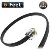 AmzPRO (1 Pack) 6 Feet Telephone Cord for Landline Phones RJ11 Cable, Pro Grade Phone Line Cord (6 ft, Black) Made in USA view 2