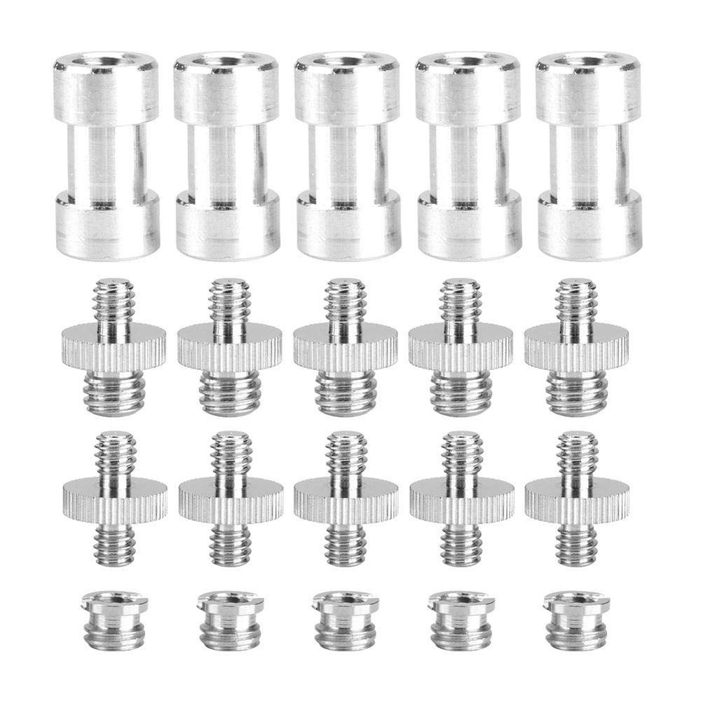 Bindpo 20pcs Camera Screw Converter, 1/4Inch to 3/8Inch Male Female Threaded Screws Adapter Converter Accessory,for Digital Camera Tripod/Monopod/Ballhead/Flash Light Stand