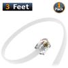 AmzDeals (1 Pack) 3 Feet Telephone Cord for Landline Phones RJ11 Cable, Pro Grade Phone Line Cord (3 ft, White) Made in USA view 2