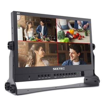 SEETEC ATEM156 15.6 Inch Live Streaming Broadcast Director Monitor with 4 HDMI Input Output Quad Split Display for ATEM Mini Pro Video Switcher Mixer Studio Television Production