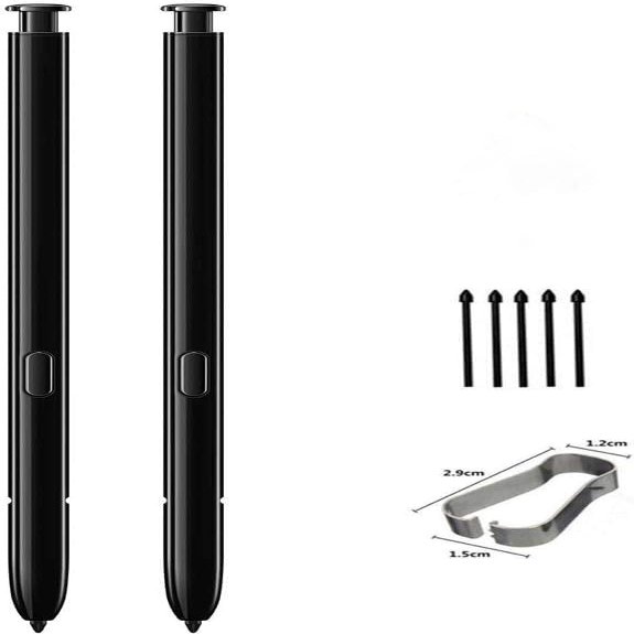 2PCS Galaxy Note 10 S Pen (Without Bluetooth) Replacement for Samsung Galaxy Note 10/10 Plus/10+, Note 10 Plus Stylus Pen Replacement + Tips/Nibs (Black*2)