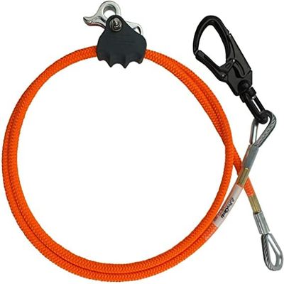 ProClimb All-in-One Adjustable Tree Lanyard Flip Line Kit with Removable Better Grab Adjuster & Aluminum Swivel Snaphook | for Fall Protection, Arborist | 5/8 Inch x 8 Feet
