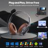 EMAIKER Noise Canceling USB Headphones with Microphone & in-Line Controls for Dragon Dictation, Over Ear PC Headphones for Office Work from Home Skype Teams Zoom Meeting WebEx Softphone view 2