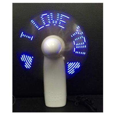 WATOS LED Fan, Mini USB Strong Handheld Fan LED Neon Glow Light-up Message Fan Personal Portable Battery Powerful Fan Party Favor