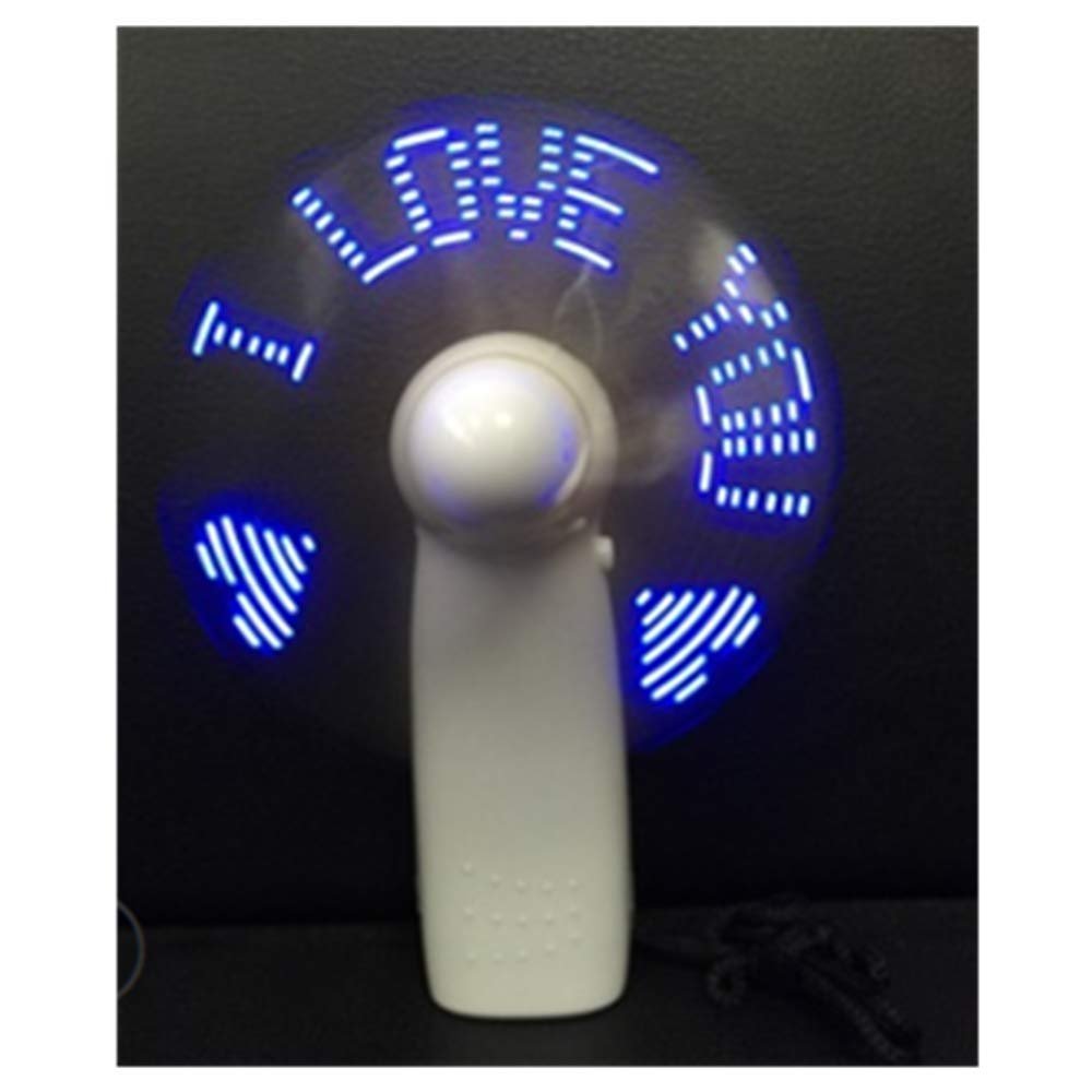 WATOS LED Fan, Mini USB Strong Handheld Fan LED Neon Glow Light-up Message Fan Personal Portable Battery Powerful Fan Party Favor