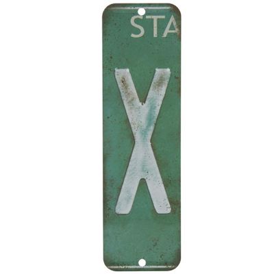 Antique Retro License Plate Indiviidual Alphabet Monogram Wall Letters Use with Wall Mounted Mailboxes, Mancave, Garage Spell Name or Initials Unique Nursery to Teenagers Room (X)