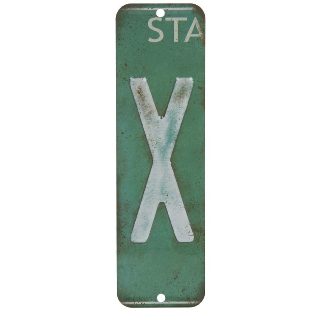 Antique Retro License Plate Indiviidual Alphabet Monogram Wall Letters Use with Wall Mounted Mailboxes, Mancave, Garage Spell Name or Initials Unique Nursery to Teenagers Room (X)