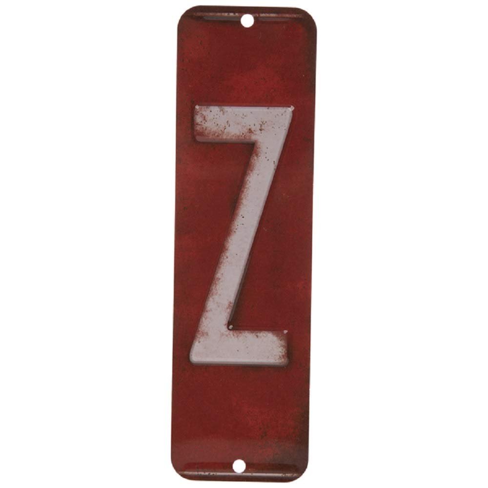 Antique Retro License Plate Indiviidual Alphabet Monogram Wall Letters Use with Wall Mounted Mailboxes, Mancave, Garage Spell Name or Initials Unique Nursery to Teenagers Room (Z)
