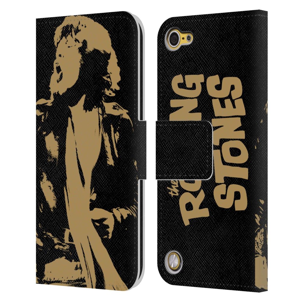Head Case Designs Officially Licensed The Rolling Stones Grunge Mick Jagger Leather Wallet Case Compatible with Apple iPod Touch 5G 5th Gen
