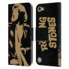 Head Case Designs Officially Licensed The Rolling Stones Grunge Mick Jagger Leather Wallet Case Compatible with Apple iPod Touch 5G 5th Gen view 1