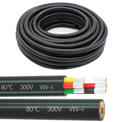 22 Gauge 6 Conductor Tinned Copper Electrical Wire Stranded PVC Audio Power Cable Speaker Wire (Red & Black & Yellow & White & Green & Orange) 22AWG-6C-25FT