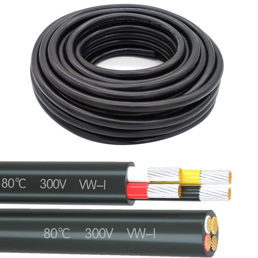 20 Gauge 4 Conductor Tinned Copper Electrical Wire Stranded PVC Audio Power Cable Speaker Wire (Red & Black & Yellow & White) 20AWG-4C-25FT