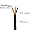 26 Gauge 3 Conductor Tinned Copper Electrical Wire Stranded PVC Audio Power Cable Speaker Wire (Red & Black & Yellow) 26AWG-3C-80FT view 2
