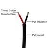 26 Gauge 2 Conductor Tinned Copper Electrical Wire Stranded PVC Audio Power Cable Speaker Wire (Red & Black) 26AWG-2C-25FT view 2