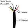 16 Gauge 5 Conductor Tinned Copper Electrical Wire Stranded PVC Audio Power Cable Speaker Wire (Red & Black & Yellow & White & Green) 16AWG-5C-25FT view 2